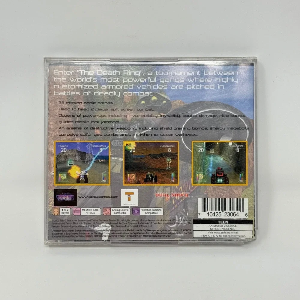Grudge Warriors Sony PlayStation 1 PS1 2000 Vehicular Combat SLUS-01150 NTSC U/C